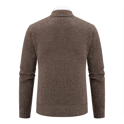 Knitwear Men's Stand-up Collar Thick Warm Cardigan Sweater – Loose Fit, Casual Winter Coat