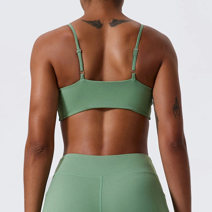 Shock-absorbing and push-up sports bra