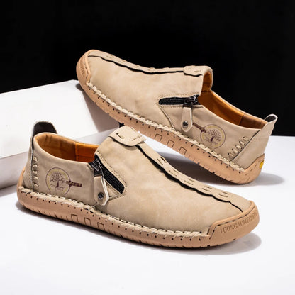 Handmade Leather Shoes – Casual Slip-On Loafers, Breathable Leather Shoes for Men, Flats, Hot Sale Moccasins, Tooling Shoes, Plus Size for Men