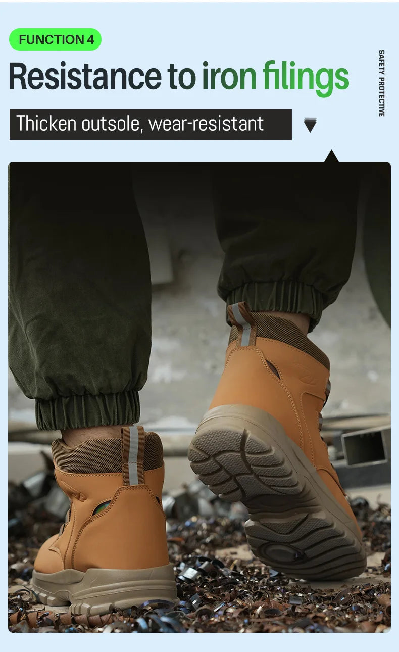 Waterproof Safety Boots Men - Indestructible Steel Toe Work Boots, Anti-smash, Stab-resistant Safety Shoes, Biker Botas Para Hombre