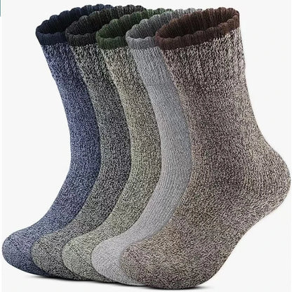 5 Pairs Wool Socks for Men – Super Thick, Thermal Hiking Socks, Ideal for Cold Weather