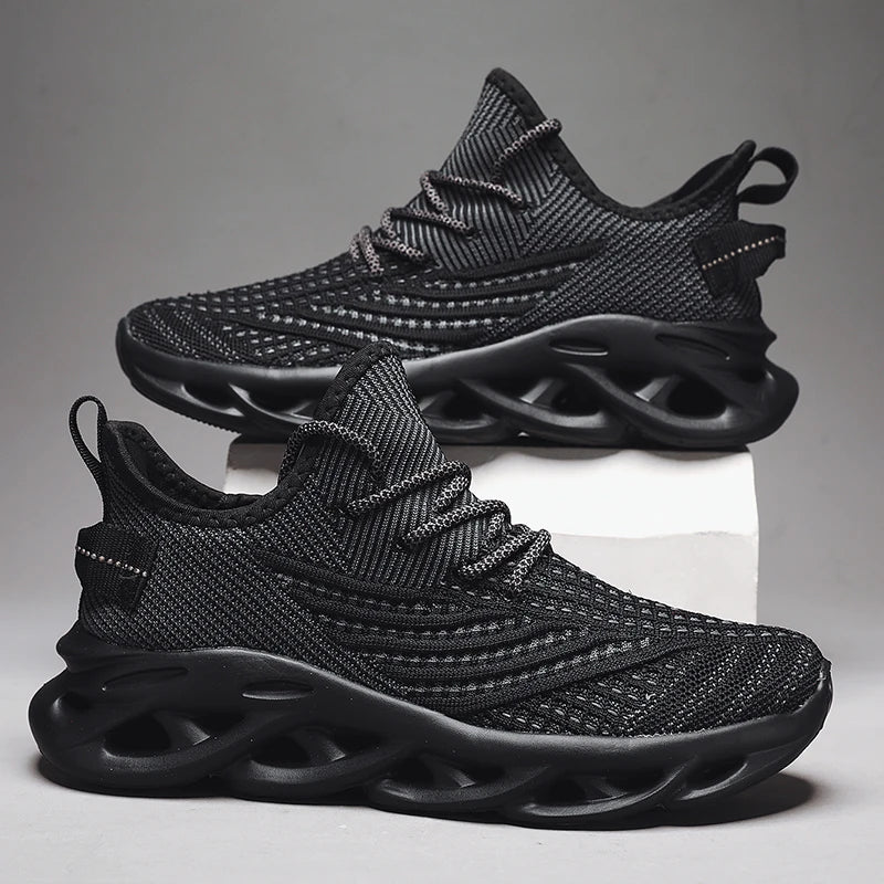 Comfortable Sneakers – Breathable Mesh Tennis Sports Running & Walking Outdoor Shoes for Men, Red Flying Weave, Slip-on Gym Shoes