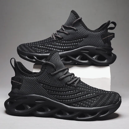Comfortable Sneakers – Breathable Mesh Tennis Sports Running & Walking Outdoor Shoes for Men, Red Flying Weave, Slip-on Gym Shoes