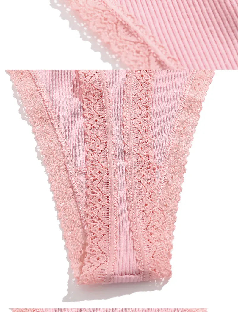5PCS Sexy G-String Panties – Cotton, Adjustable Waist, Women's Bikini Thongs Lingerie