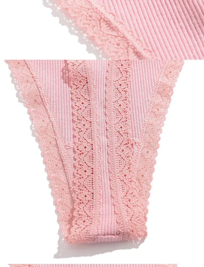 5PCS Sexy G-String Panties – Cotton, Adjustable Waist, Women's Bikini Thongs Lingerie