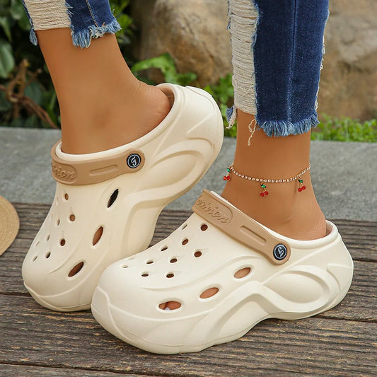 Chunky Platform Clogs - Sandals for Women, Summer Soft Thick Bottom Beach Garden Shoes, Non-Slip Eva Wedge Slippers