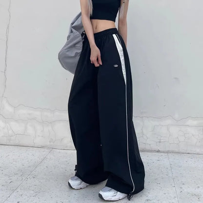 Y2K Vintage Loose Pants – Casual Streetwear, Hip Hop Style, Baggy Fit, High Waist, Wide Leg, Solid Joggers