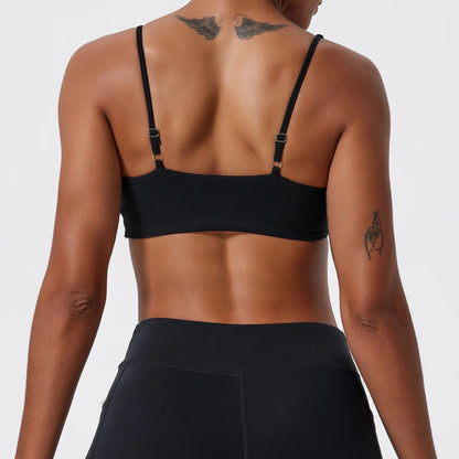 Shock-absorbing and push-up sports bra