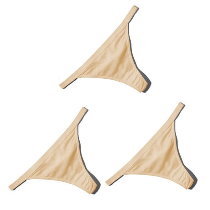 3PCS Sexy Cotton Thongs – Low Waist, Seamless, Breathable, Comfortable Women's G-String Underwear