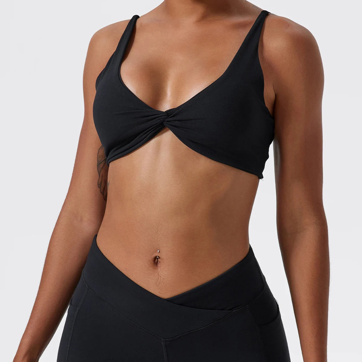 Shock-absorbing and push-up sports bra