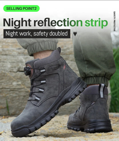 Waterproof Safety Boots Men - Indestructible Steel Toe Work Boots, Anti-smash, Stab-resistant Safety Shoes, Biker Botas Para Hombre