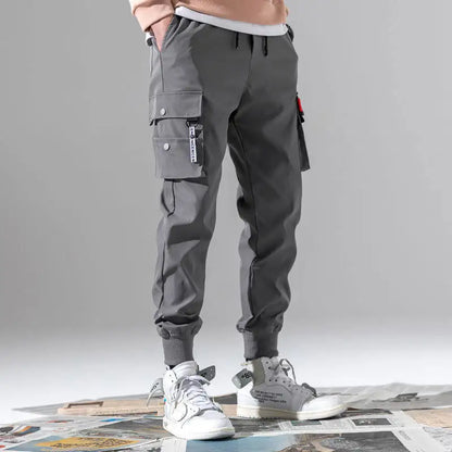 Trendy Solid Color Cargo Pants – Multi Flap Pockets, Loose Fit, Casual Outdoor and Workwear, Oversized Style